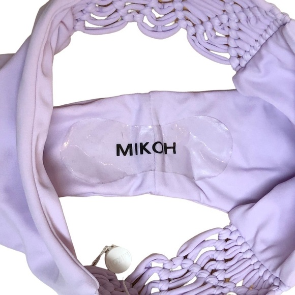 Nwt - MIKOH Cayman Brazilian Macrame Bikini Bottom Taro/Lavender - Size Large - Picture 5 of 6